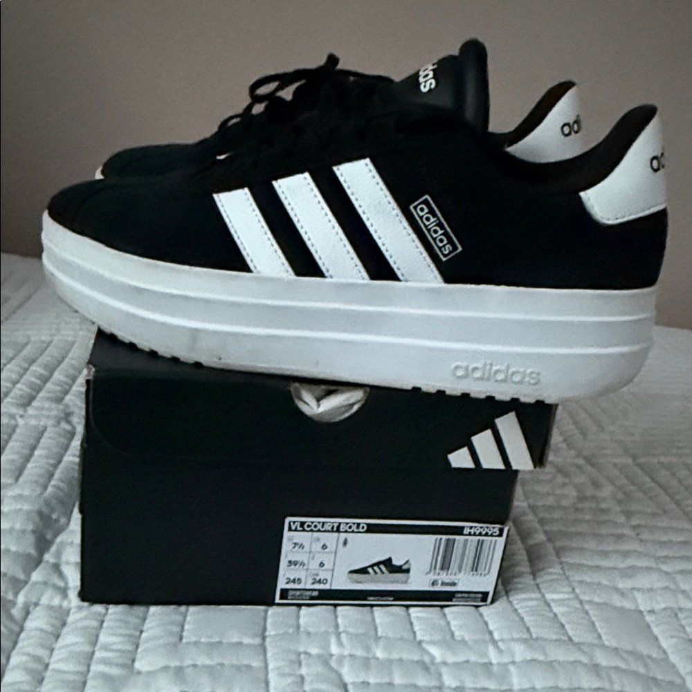 Adidas VL Court Bold Black and White Sneakers